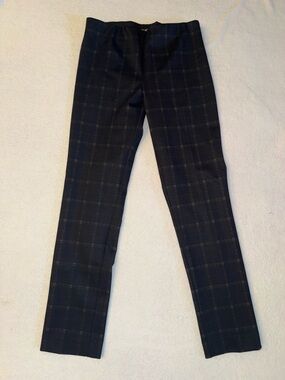 Elliott Lauren Navy Plaid Cropped Trousers